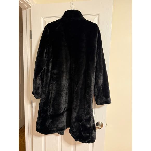 Avec Lea Filles Black Faux Fur Midi Coat size XL - Picture 7 of 7